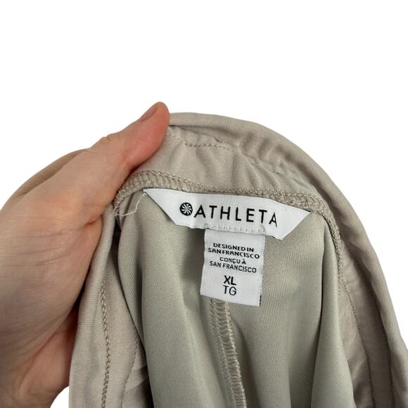 Athleta Seasoft Mid Rise Straight Crop Pant Abalone Cream Womens XL - Picture 5 of 8